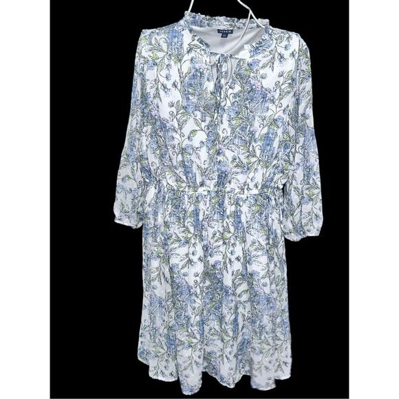 GREAT CONDITION WOMEN Beautiful  Torrid Mini Clip Dot Front Keyhole Dress White - Picture 1 of 14